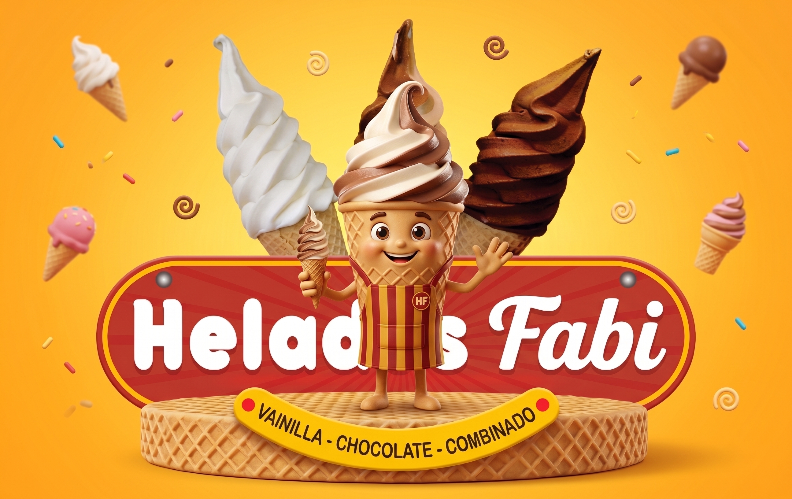 Coki en el logo de Helados Fabi