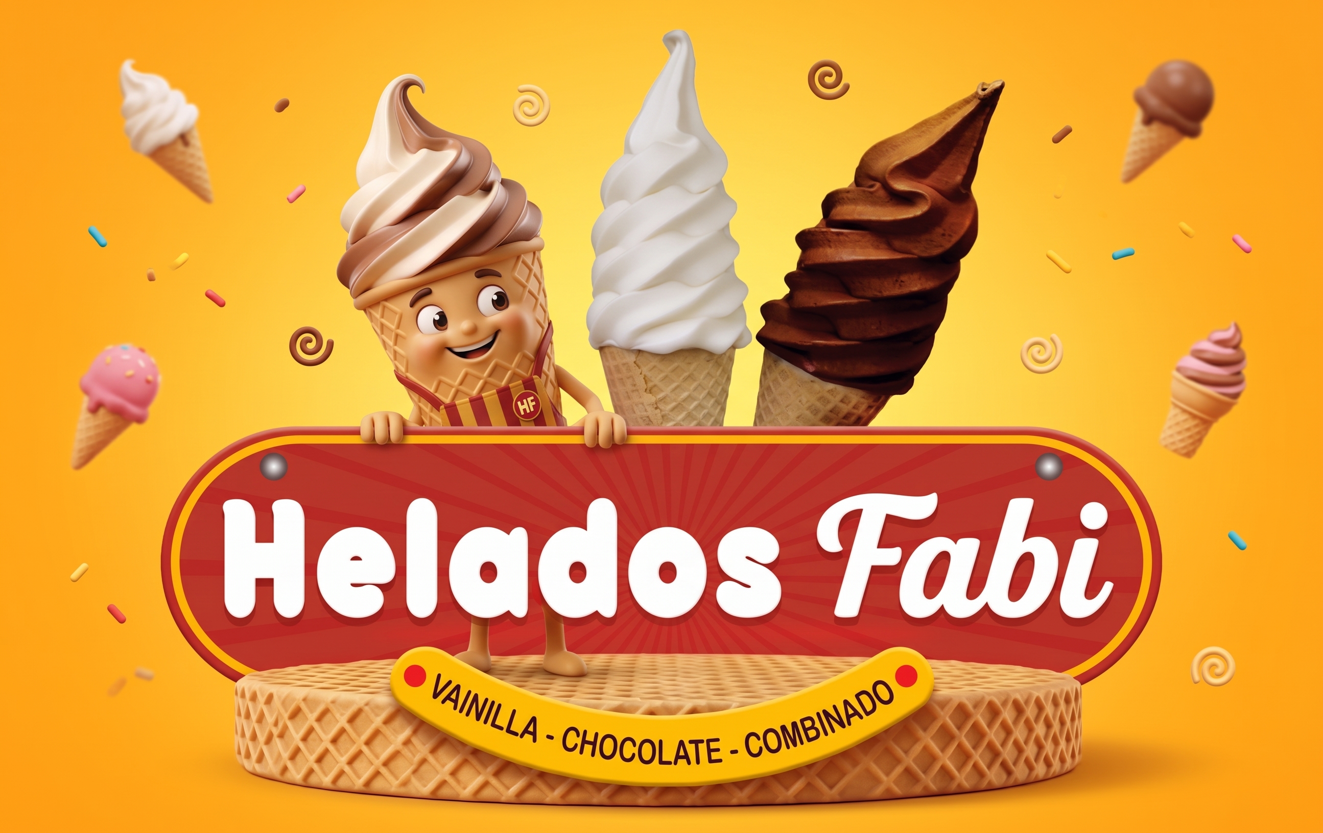 Coki en el logo de Helados Fabi